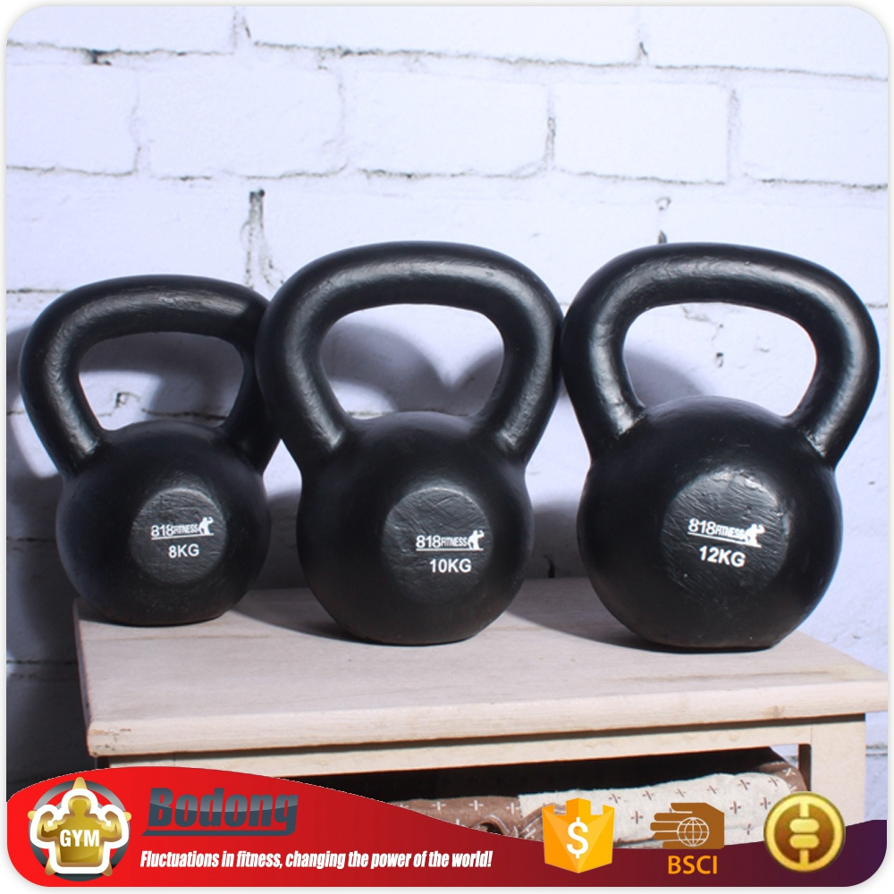 Gym Kettlebell Weight Yoga Fitness cast iron custom logo kettlebells with grip Gravity Black Cast Iron Powder Coated Kettlebell