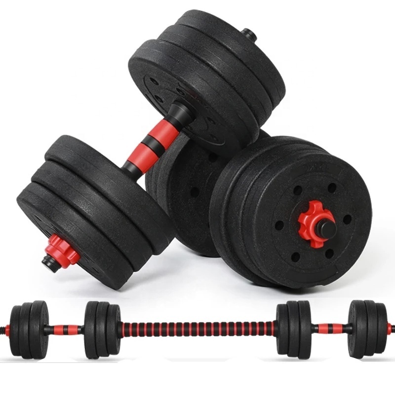 Cement Dumbbell Set Home Gym Sports Equipments New Design Gym Dumbbells Black Carton Plastic Men Customized 20 Sets RXK-YL0013