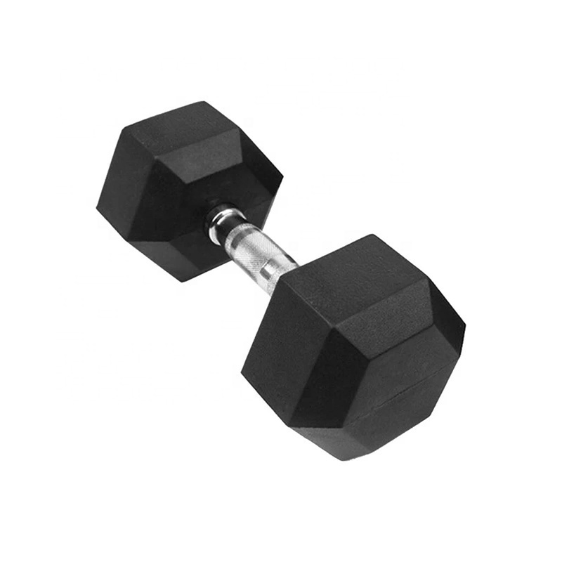 In stock competitive price black rubber coated hex dumbbells gym fitness sets dumbbell set pesas