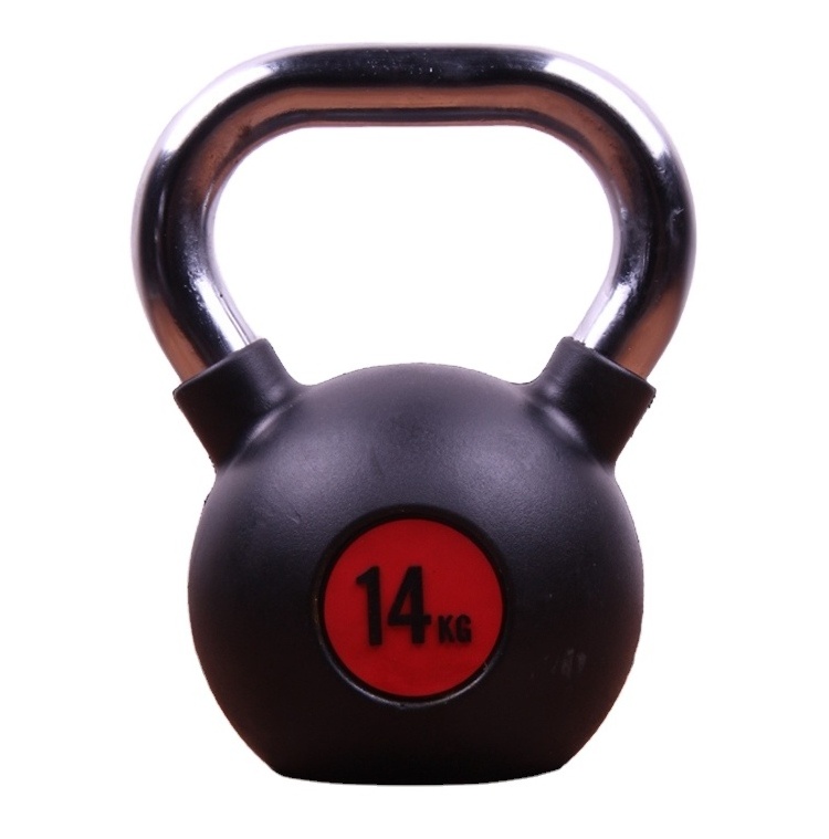 Exercise cast iron competition kettlebell rubber coated kettle bells electroplate kettlebell 32kg for fitness