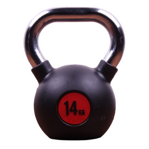 Exercise cast iron competition kettlebell rubber coated kettle bells electroplate kettlebell 32kg for fitness