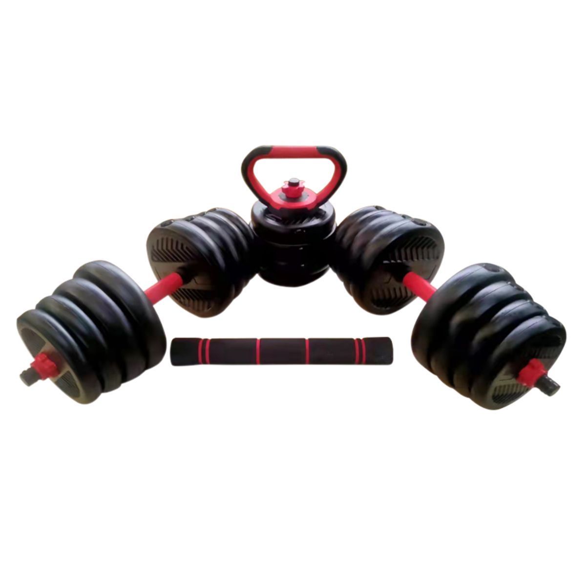 fitness home gym strength training cement dumbbell 50KG set adjustable Barbell Kettlebell and dumbbells set