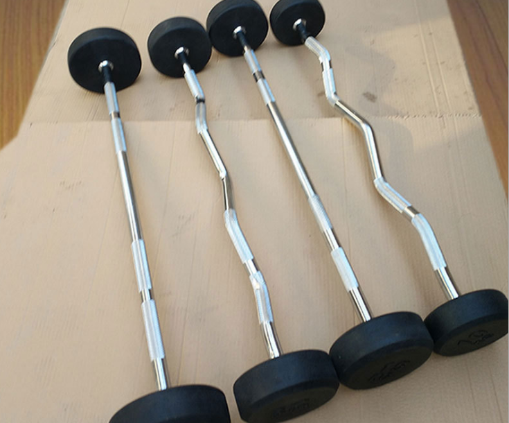 China Wholesale Barbell Different Weight Fixed Straight Curl Rubber