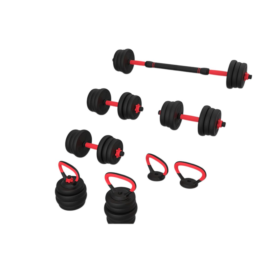 fitness home gym strength training cement dumbbell 50KG set adjustable Barbell Kettlebell and dumbbells set