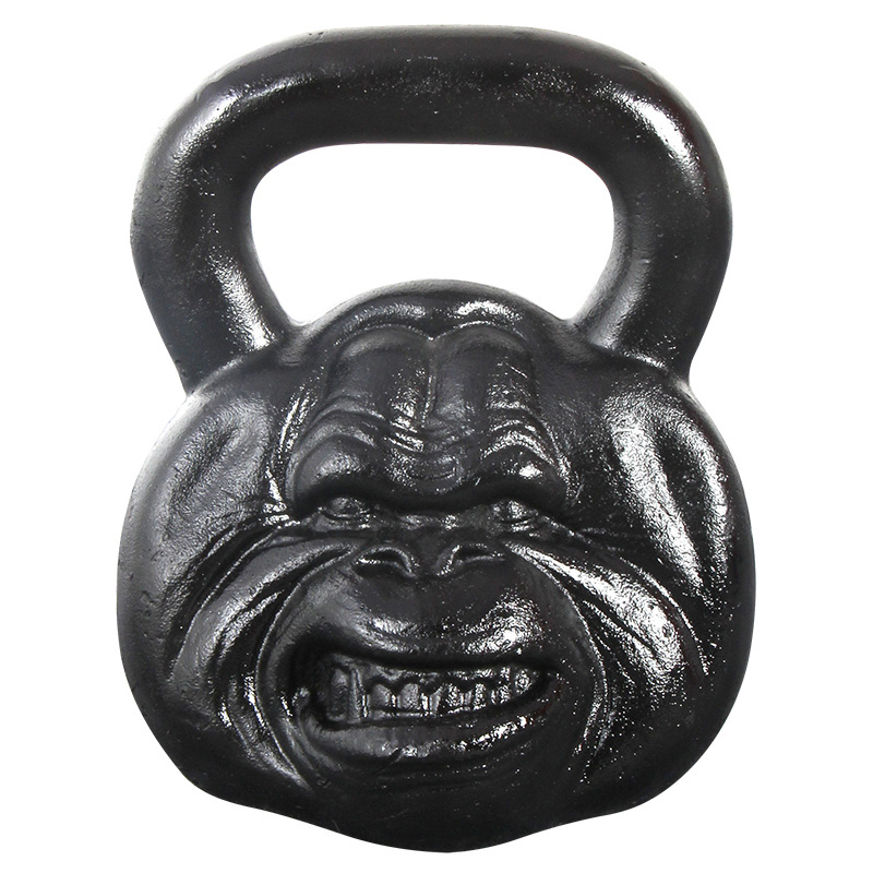 Hot Sale Gym Equipment Monkey Head Kettlebell Fitness Exercise Black Cast Iron Kettlebell Set