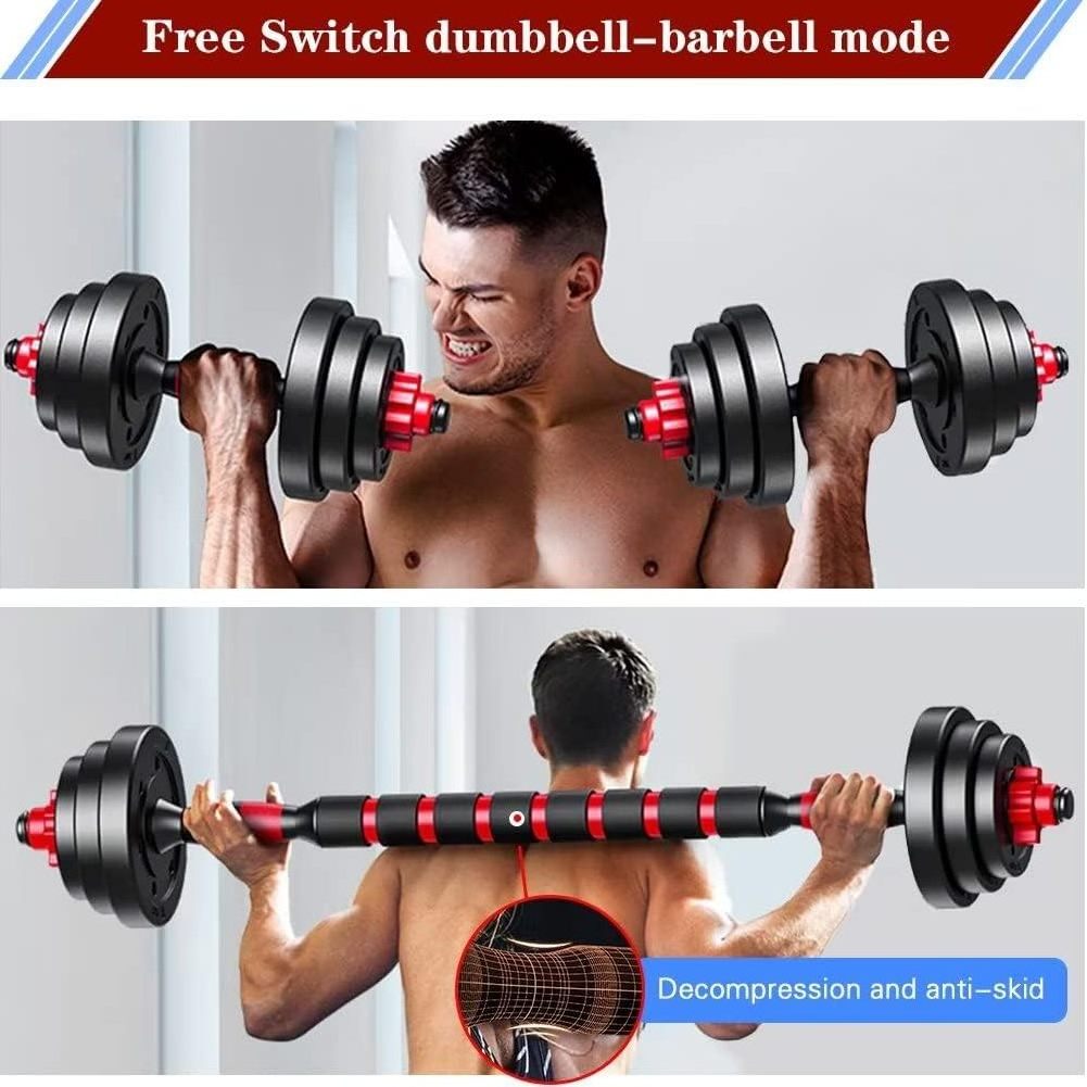 Adjustable-Dumbbells-Sets, 20/30/40/60/80lbs Free Weights-Dumbbells Set of 2 Convertible To Barbell A Pair of Lightweight for Ho