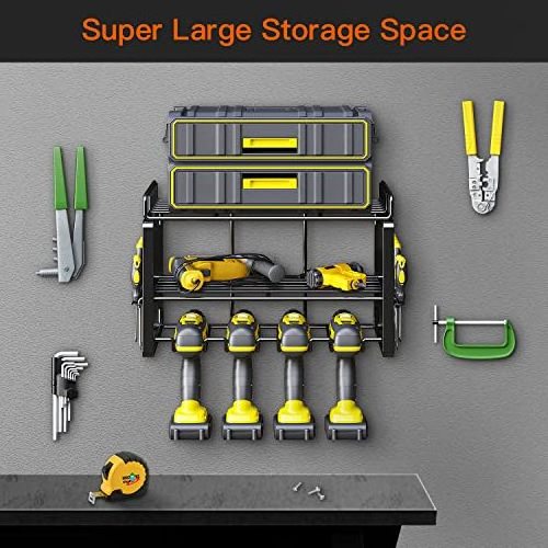 Power Tool Storage Rack Heavy Duty Floating Tool Shelves Cordless Drill Storage Rack Holder for Garage Organizers and Storage