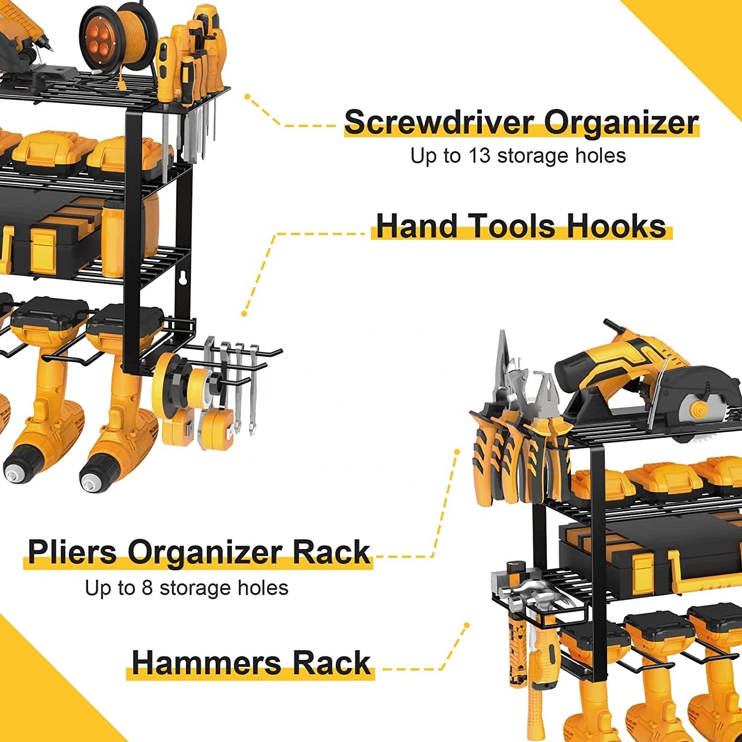 View larger image Add to Compare  Share garage tool organizer garden tool Drill Storage Holder Rack Metal Wall Mount Power gard