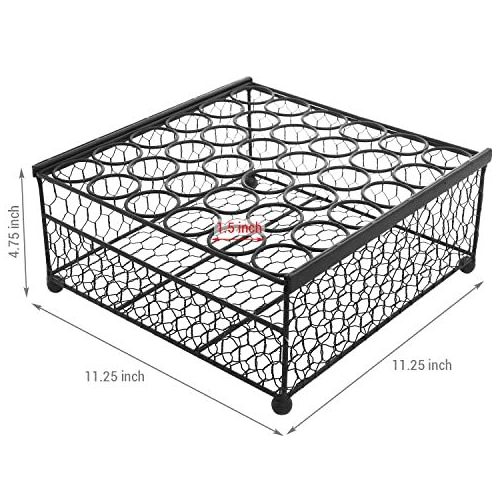 2 Tier Country Rustic Black Chicken Wire 36 Egg Display Tray Rack and Egg Storage Box Holder