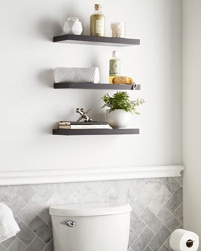 Wall Mounted Rustic Wood Floating Shelves Small Hanging Shelf Books Storage for Bathroom Bedroom Living Room Kitchen