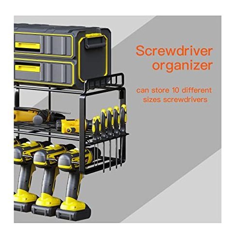 Power Tool Storage Rack Heavy Duty Floating Tool Shelves Cordless Drill Storage Rack Holder for Garage Organizers and Storage