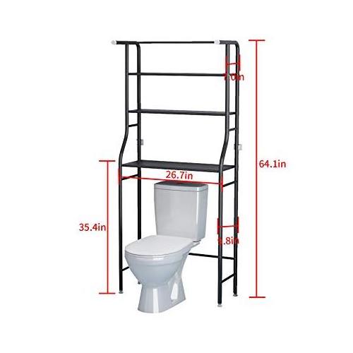 Bathroom Corner Stand Storage Organizer Over The Toilet Rack The Washing Machine Bathroom Shelf with Hanging Rod