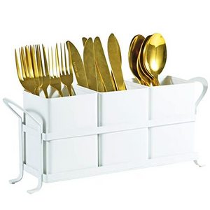 Metal Silverware Caddy Organizer Utensil Holder Flatware Caddy Cutlery Organizer for Kitchen Countertop