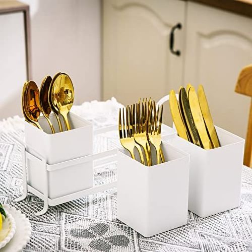 Metal Silverware Caddy Organizer Utensil Holder Flatware Caddy Cutlery Organizer for Kitchen Countertop