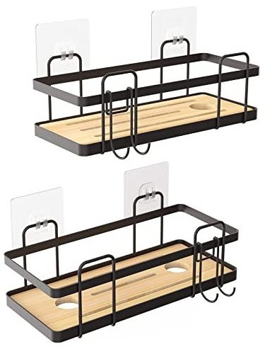 2 Pack Adhesive Shower Caddy No Drilling Rustproof Shower Organizer for Inside Shower Kitchen Storage