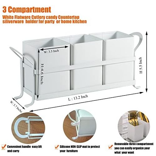 Metal Silverware Caddy Organizer Utensil Holder Flatware Caddy Cutlery Organizer for Kitchen Countertop