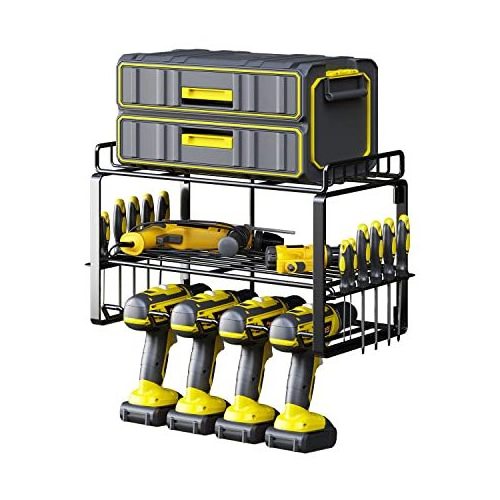 Power Tool Storage Rack Heavy Duty Floating Tool Shelves Cordless Drill Storage Rack Holder for Garage Organizers and Storage