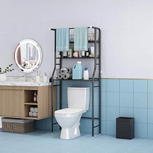 Bathroom Corner Stand Storage Organizer Over The Toilet Rack The Washing Machine Bathroom Shelf with Hanging Rod