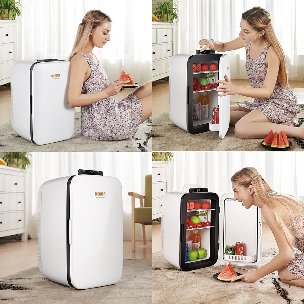 Kemin 25L 22 Celsius Lowest Hot-cold Mini Food Fridge, Car Portable Fridge 12v/220V