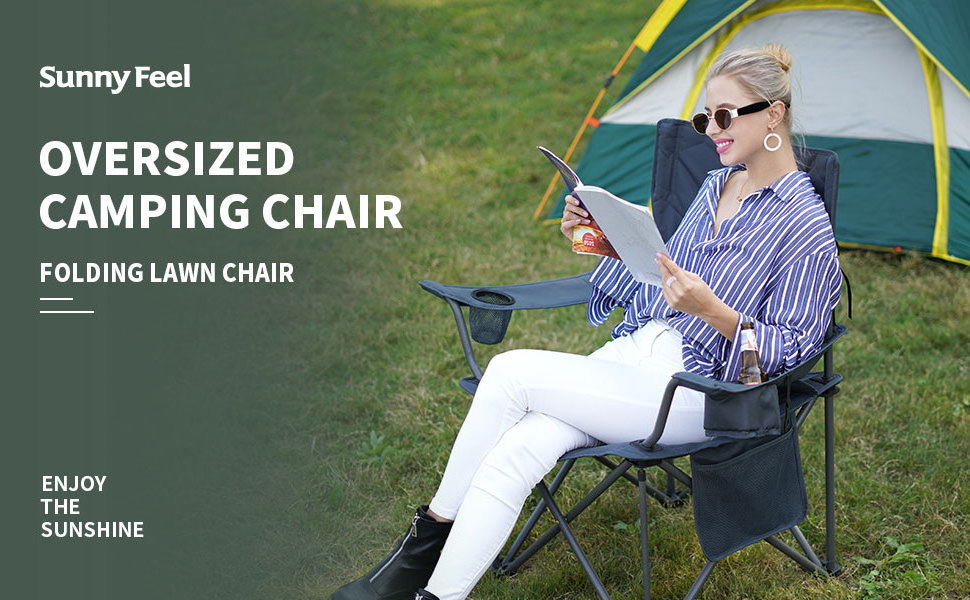 SunnyFeel Oversized folding lawn chair & camping chair