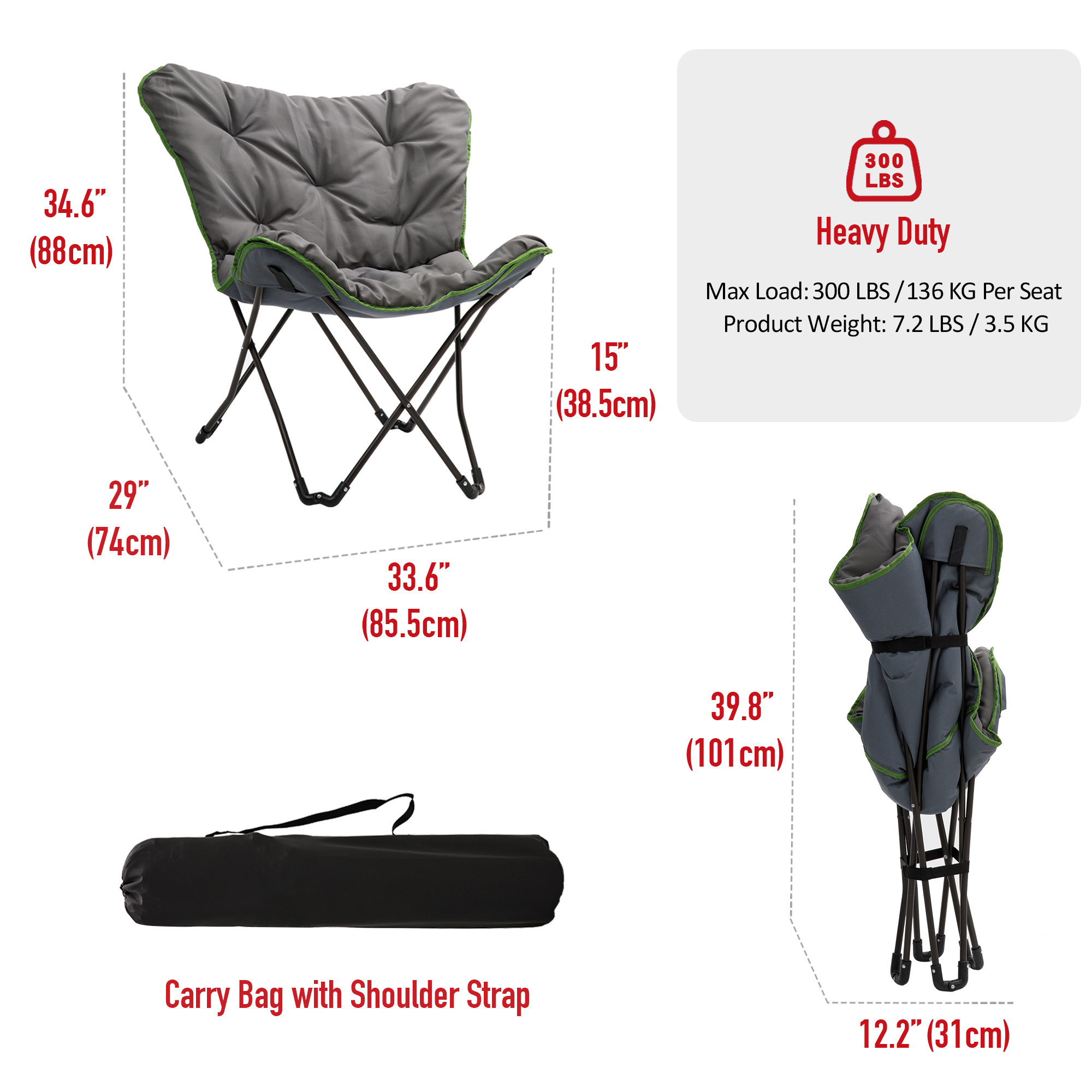 SunnyFeel Modern Style Moon Chair Luxury & Oversized for Outdoor Camping Park Trip Adventures Portable Rocking Chair