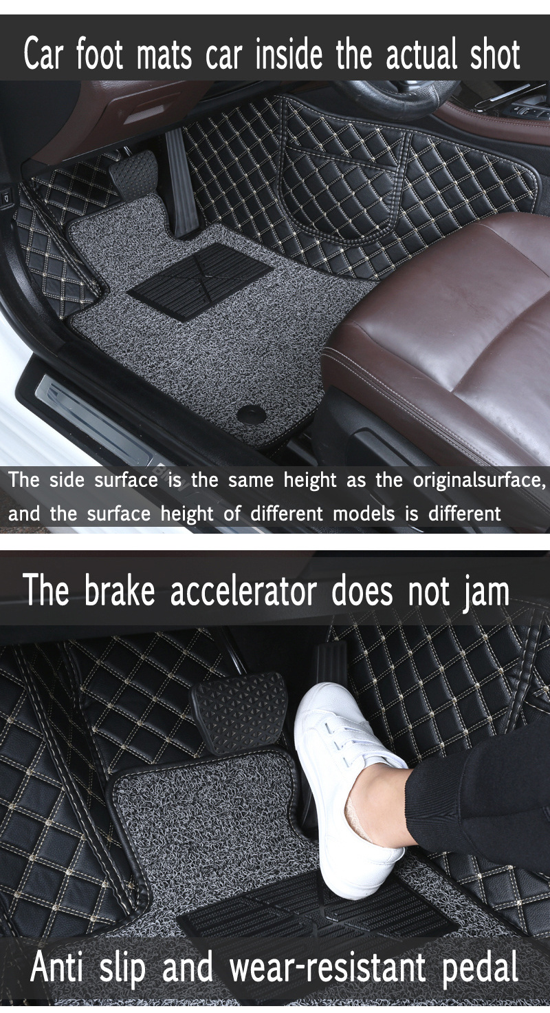 Customized Double Layers Different Patterns Luxury Right/Left Steering Car Floor Mats For Glc