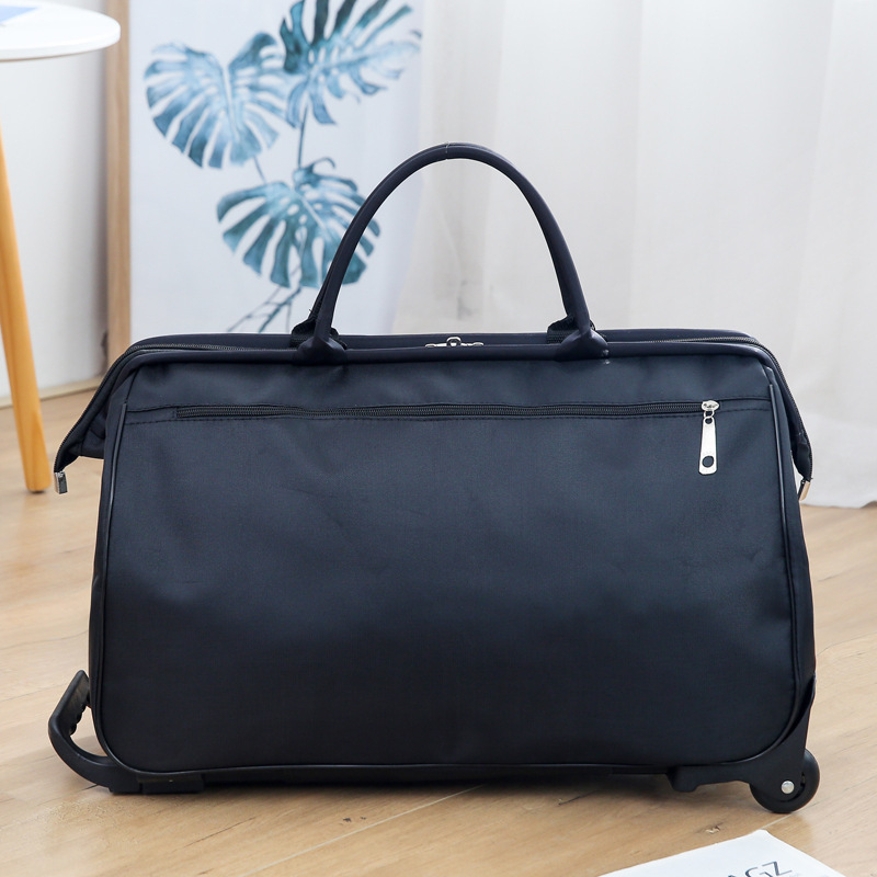 Large Rolling Duffle Bag with Wheels Carry On Luggage Tote Suitcase Unisex-Adult Soft Trolley Travel Case