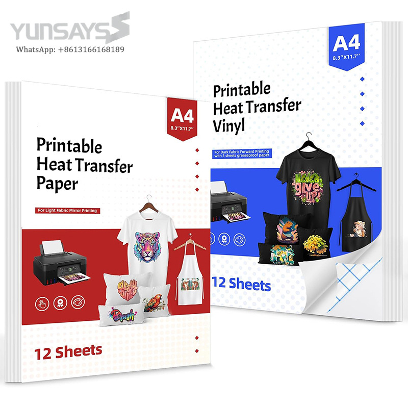 Vendor for Heat Transfer Paper Iron on Transfer Paper 8.5x11 50 Sheets Inkjet Printable HTV for T Shirts White and Light Fabric