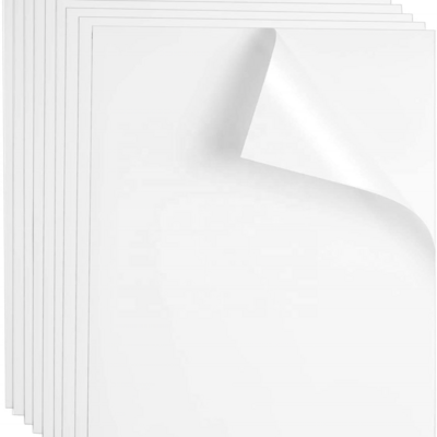 peel and stick self adhesive Inkjet printable glossy white synthetic paper sticker