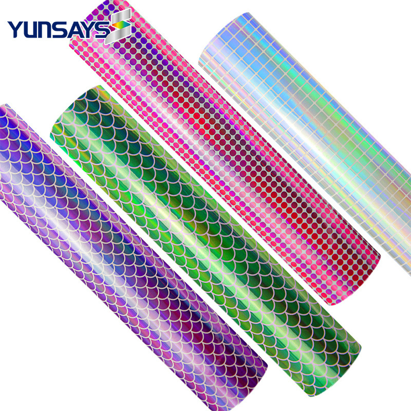 Holographic Mosaic Rainbow Chrome Adhesive Craft Vinyl Green for Crafts Signs