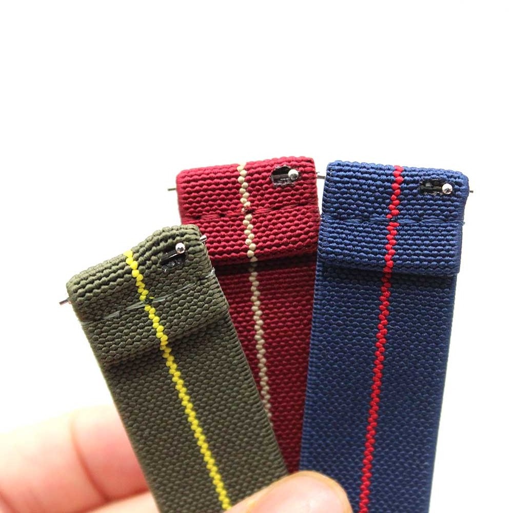 Adjustable Elastic Loop Nylon Watch Strap 1 Piece Quick Release Parachute Fabric Nylon Watch Band 18mm 20mm 22mm 24mm