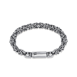 Hip Hop 12mm Bracelet Jewelry Stainless Steel Box Bali Byzantine Chain Hand Bracelets With Box Clasp For Man