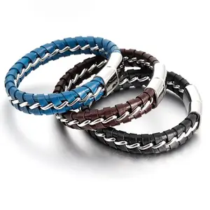 Manufacturer Wholesale Stainless Steel Chain Bracelet Bangle Jewelry For Titanium Steel Magnetic Men Bracelet OT-073