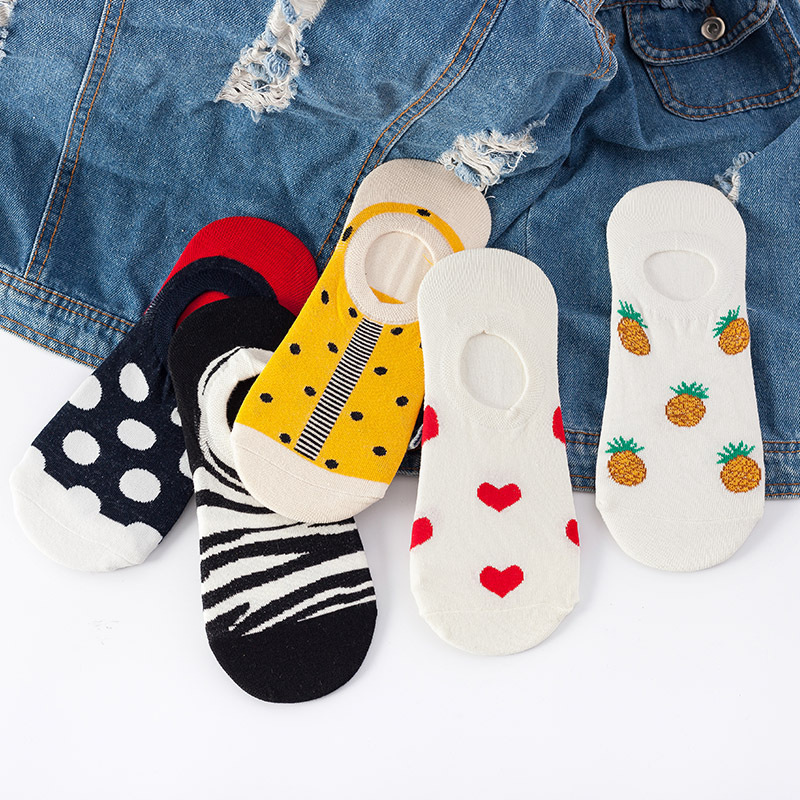 Wholesale Summer Pure Cotton Ankle Socks Ins Fashion Invisible Stranger Things Socks Non-slip Socks Calcetines Marvel Silicone