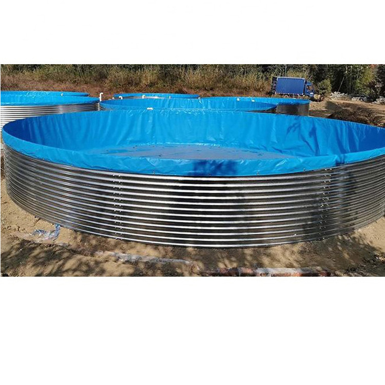 Big corrugated 50 gallon-5000 gallon round  underground galvanized steel fish farm pond