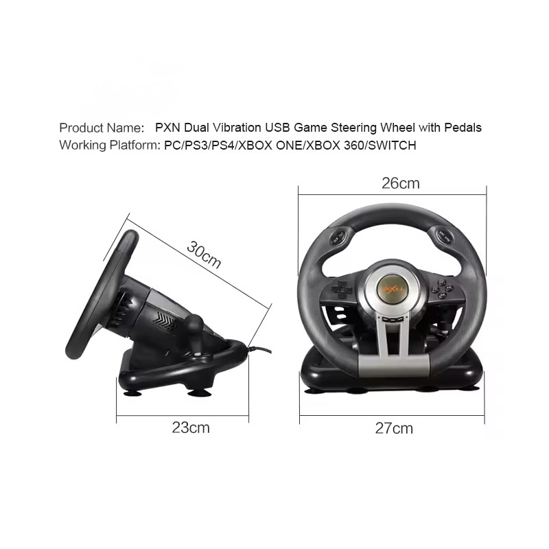 Simulative Racing Experience Braking Control PC Games Programmable PXN V3 Pro Gaming Racing Steering Wheel