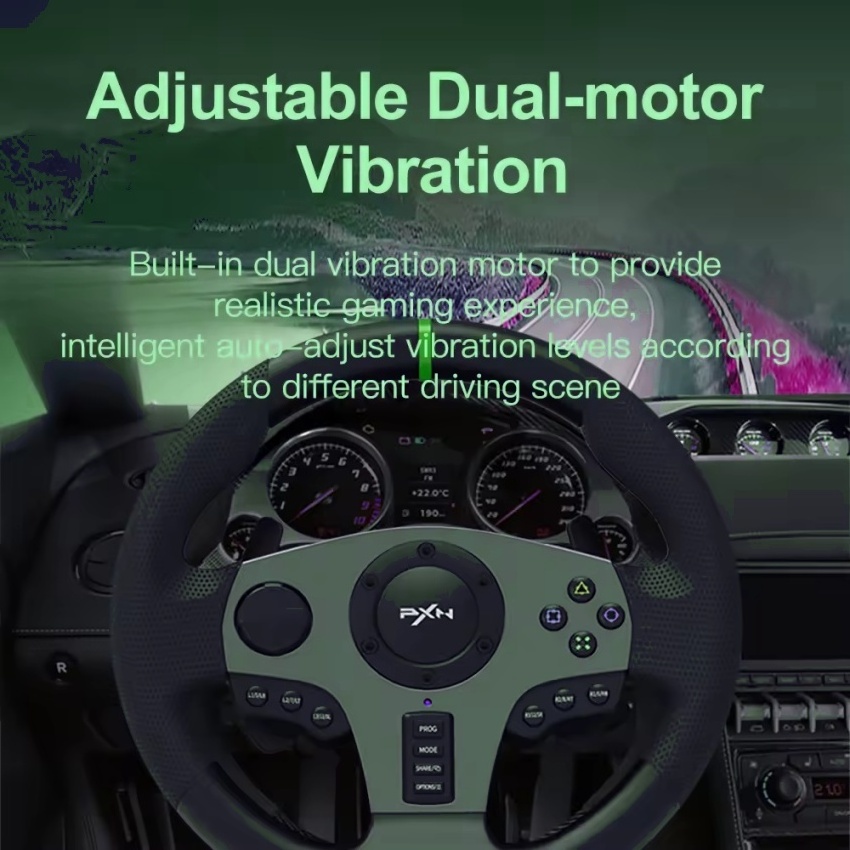 V9 Vibration Gaming Racing Wheel Set 900 Degree Racing Steering Wheel With Pedal And Gear Stick For Pc, Ps4, Xbox, Switch