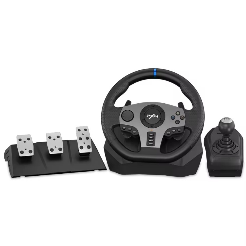 V9 Vibration Gaming Racing Wheel Set 900 Degree Racing Steering Wheel With Pedal And Gear Stick For Pc, Ps4, Xbox, Switch