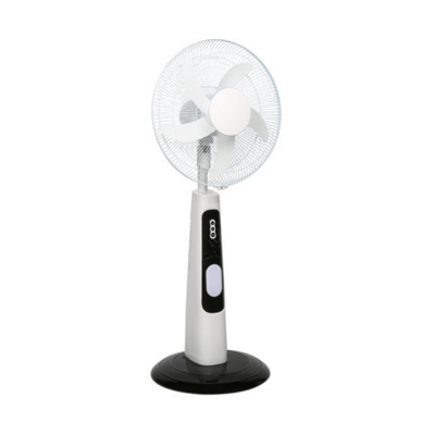 18 Inch AC DC Rechargeable electric 12V DC Solar Powered Stand Fan with 24 LED Light and solar panel 2 bulb