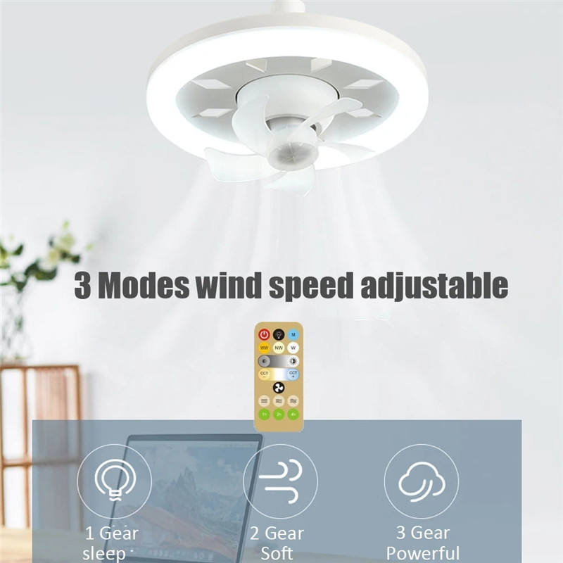 Smart B22 E26 E27 Ceiling Fan Bulb 360 Degree Rotate Retractable LED Ceiling Fan Light For Kitchen Bedroom Garage Basement