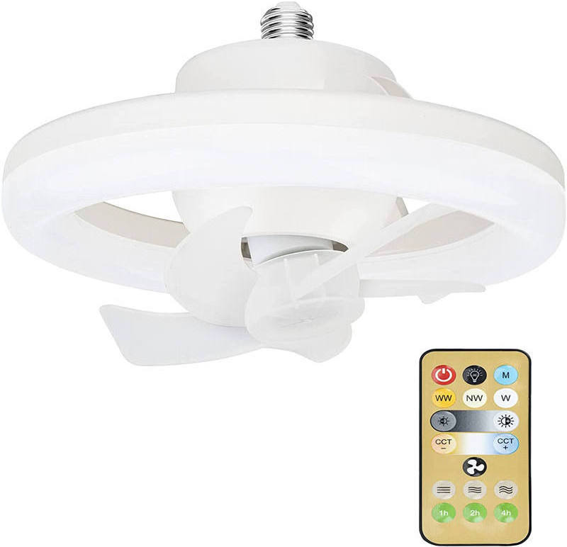 Smart B22 E26 E27 Ceiling Fan Bulb 360 Degree Rotate Retractable LED Ceiling Fan Light For Kitchen Bedroom Garage Basement