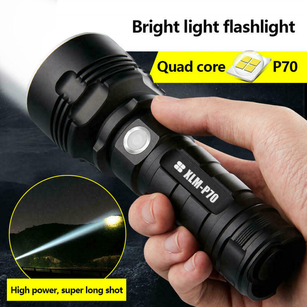 3 modes high brightness Single lithium battery Most Powerful Usb Rechargeable 50w Xlm P70 led Flashlight For Camping Everyday