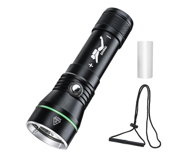 3000 Lumens Professional Diving Flashlight Scuba Diving Torch Aluminum Alloy Diving Torch Light 110M Depth Led Flashlight