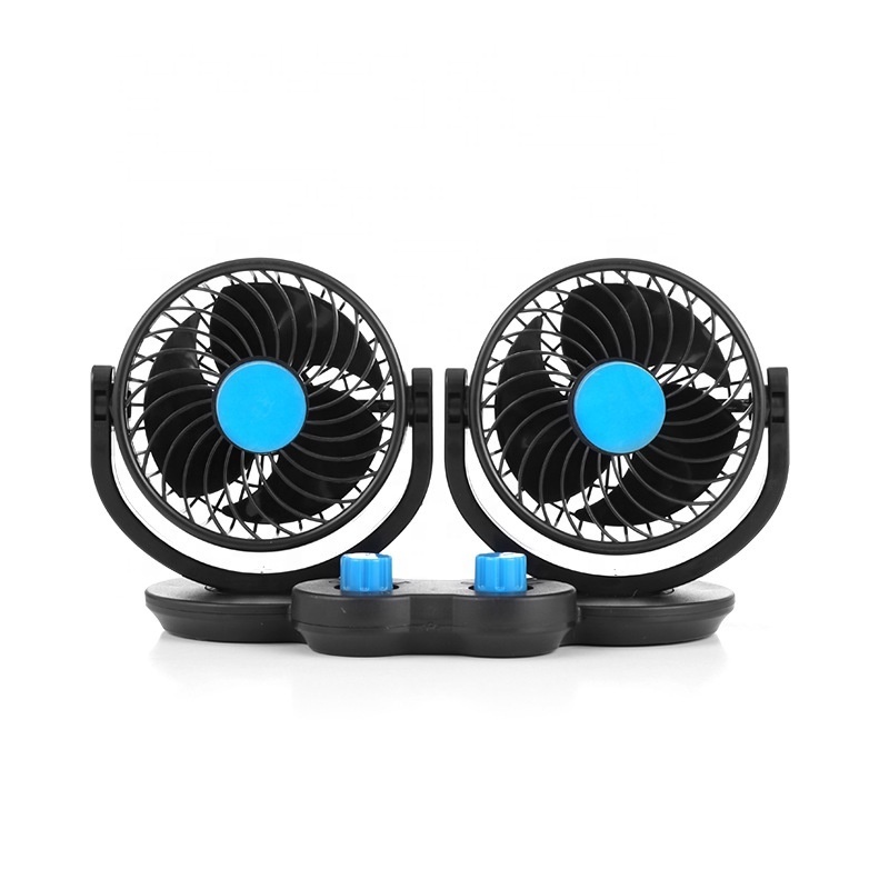 12v 24v Long Service Life 360 Degree Rotation Adjustable Strong Wind 5 inch 6 inch Double-head Car Vehicle Cooling Fan