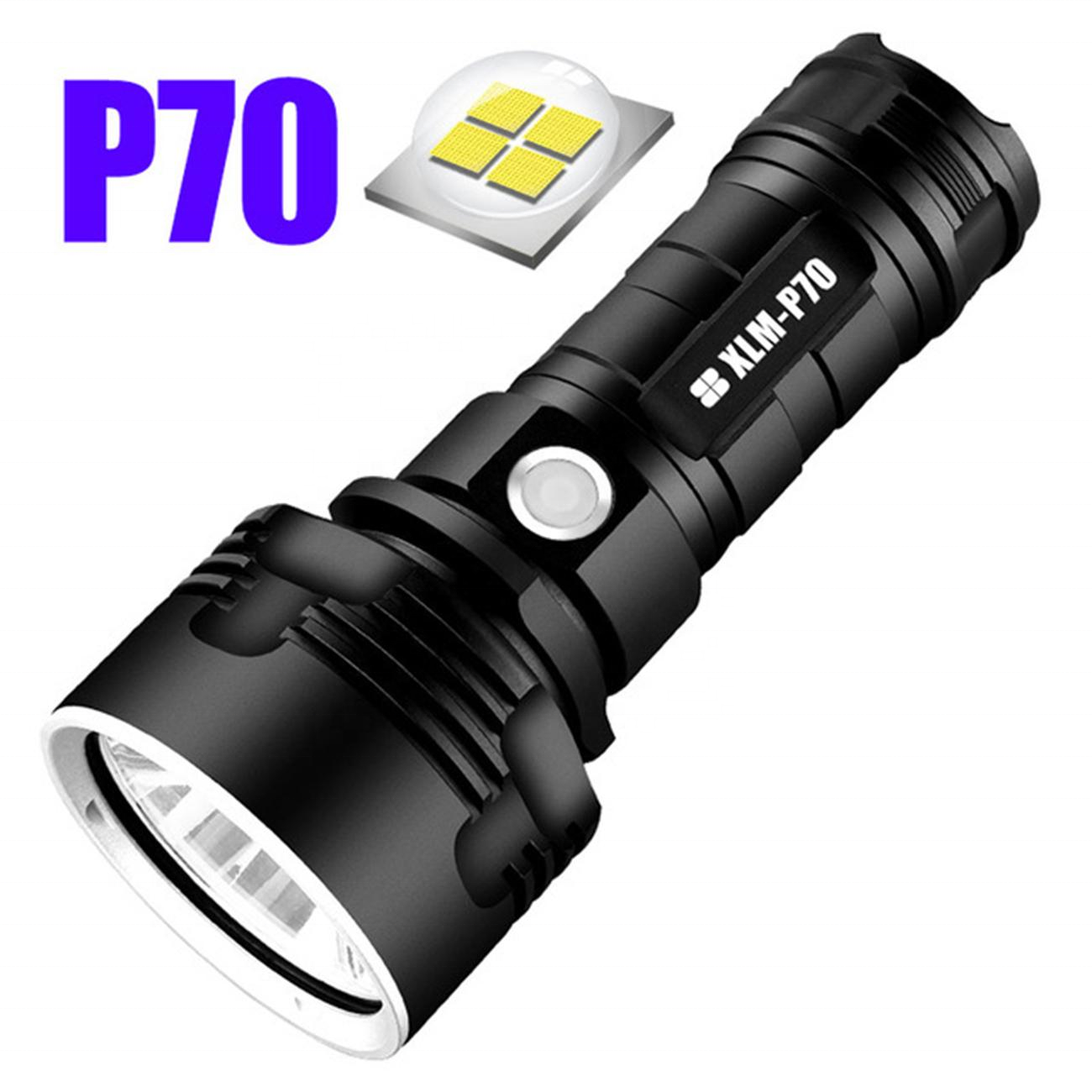 3 modes high brightness Single lithium battery Most Powerful Usb Rechargeable 50w Xlm P70 led Flashlight For Camping Everyday