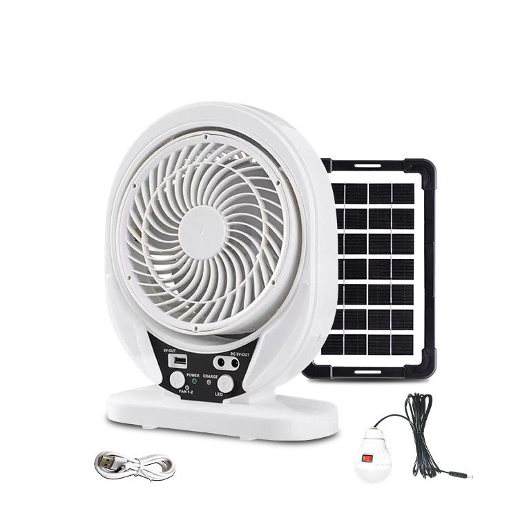 Wholesale High Quality Low Price 8 Inch Mini Fan Solar Fan With Led Light Multifunction Desk Fan