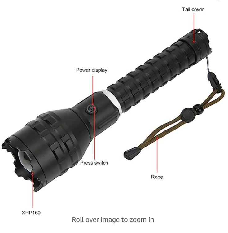 High Quality Xhp160 Usb C Tactical Flashlight 5000 Lumen Waterproof High Power Flashlight Cob Led Torch Rechargeable Led Lights