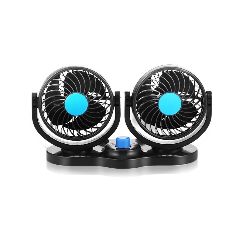 12v 24v Long Service Life 360 Degree Rotation Adjustable Strong Wind 5 inch 6 inch Double-head Car Vehicle Cooling Fan