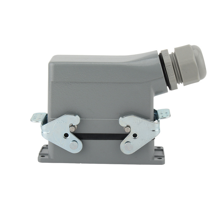 IP65 side outlet HE-6/10/16/24/48 core rectangular heavy-duty connector industrial socket