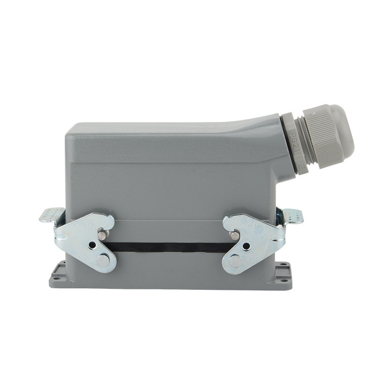 IP65 side outlet HE-6/10/16/24/48 core rectangular heavy-duty connector industrial socket